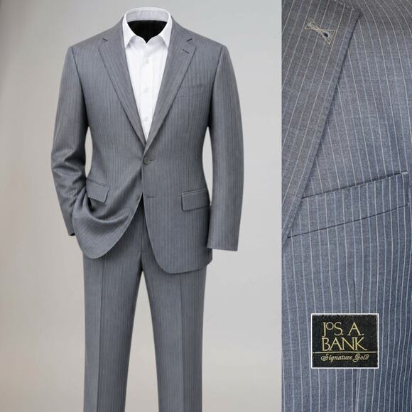 Jos. A. Bank Other - New Jos A Bank Signature Gold 40-42L 33x30 Tailored Fit Gray Pinstripe Note